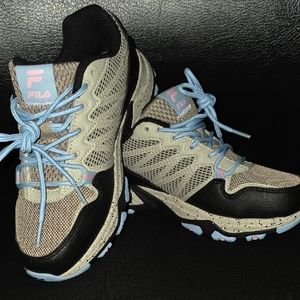 Fila Blue and Gray Quadrix Sneakers. NWOT. Size 6.